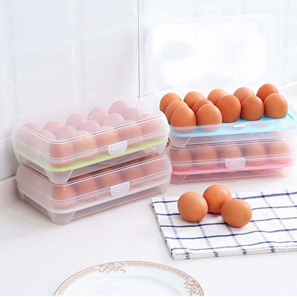 

storage bottles & jars 15 eggs holder stacked refrigerator egg box hamper portable container carrier case basket kitchen tools