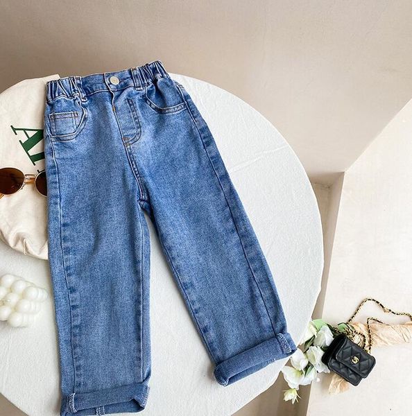 

jeans 2021 arrival girls boys denim long pants autumn fashion kids jean 1-8 years ws26, Blue