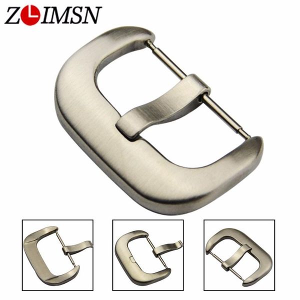

watch bands zlimsn 100 pcs band straps buckles thick solid stainless steel leather buckle 20mm 24mm dhl, Black;brown