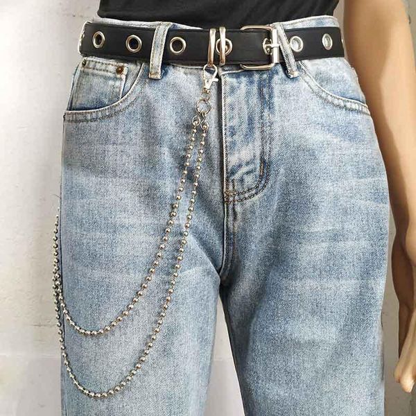 

keychains punk hip hop jeans metal key chains ring men women waist holder pants chain personality bag keychain pendant, Silver