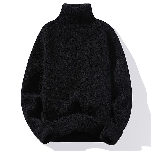

mens sweater solid color turtleneck sweater men knitted pullovers winter mens knitted sweater causal pullovers man clothes 211221, White;black