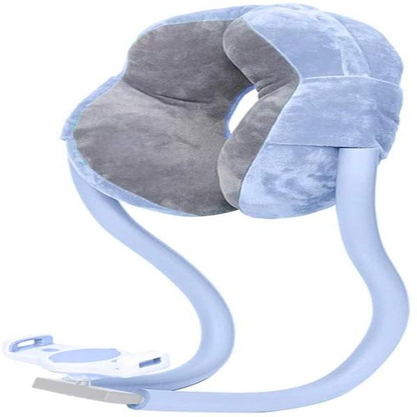 

pillow 2-in-1 u-shaped neck tablet phone holder, memory foam nap with flexible reading adjustable lazy bra