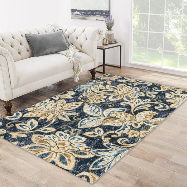 

carpets blue white grey colorful flower plant leaf patterned carpet modern living room soft textured