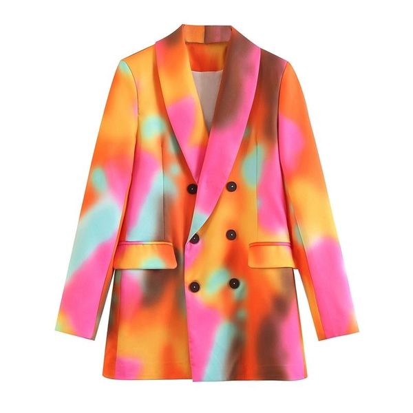 

women's suits & blazers double breasted tie dyed suit in autumn 2021, White;black