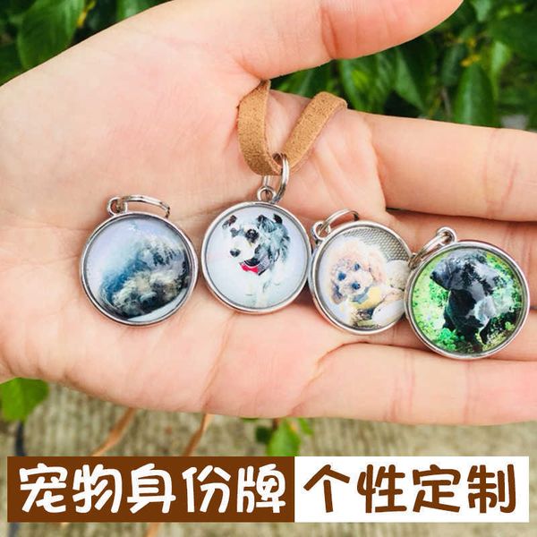 

dog id dog gold teddy cat pet jewelry lettering tag 2021 new y88m