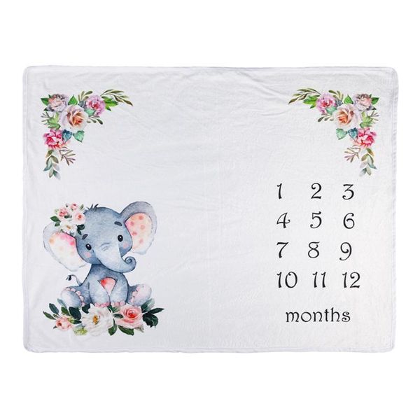 

blankets & swaddling flannel milestone blanket baby pography background cloth born monthly po crawling mat bedding quilt