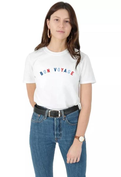 

bon voyage t-shirt shirt tee fashion blogger summer french cute, White;black