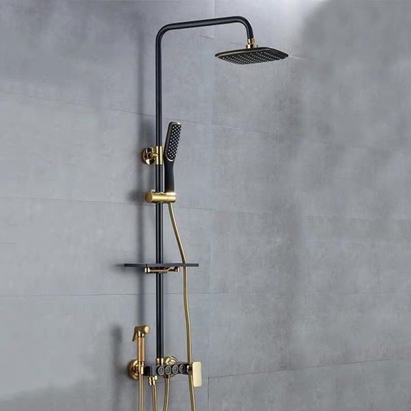 

bathroom shower sets brass and black gold four-speed set faucet head