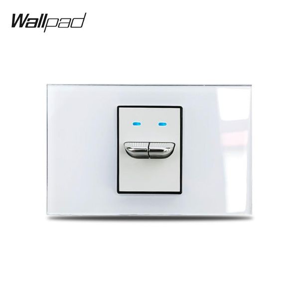 

smart home control toggle button us 2 gang light switch 118*75mm wallpad l3 white glass panelau it il 1 way power supply with led 3m