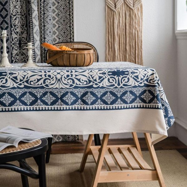 

cotton linen table cloth dustproof simple modern rectangle geometric cover home decoration retro ilaphu letafile taplak