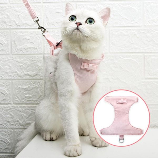 

cat vest type i-shaped chest strap set japanese style pull rope anti-break harness collars & leads