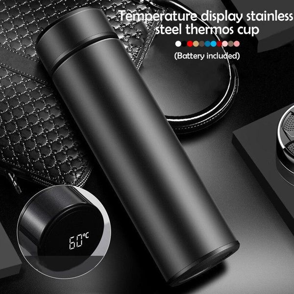 

water bottles smart vacuum insulated bottle stainless steel thermal flask cup with lcd touch screen temperature display waterproof gift#