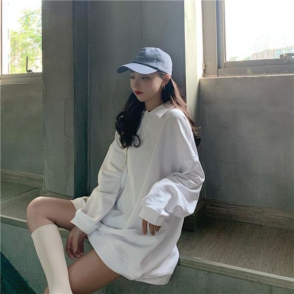 

women's hoodies & sweatshirts chic 2021 autumn korean version loose and versatile student's yuansuo style long sleeve thin coat in, Black