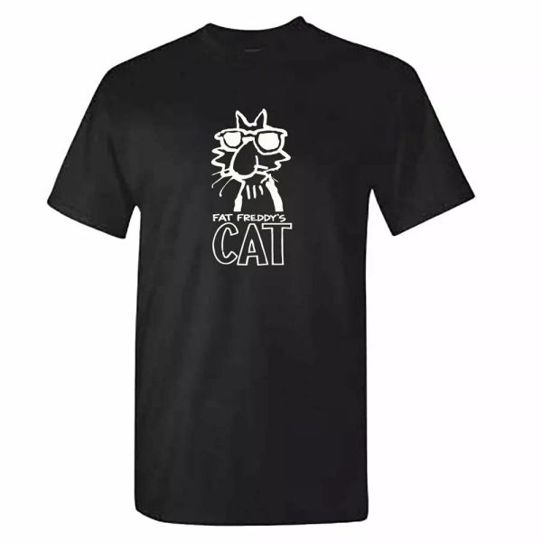 

fat freddy's cat tshirt - fabulous furry freak brothers, White;black