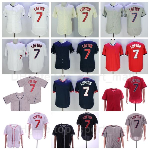 

men retror 1976 1993 1995 vintage baseball 7 kenny lofton jersey pullover retire flexbase cool base cooperstown team red white stitched qual, Blue;black