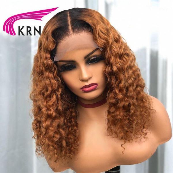 

lace front human hair wigs with baby 1b #30 color short kinky curly remy brazilian pre plucked for women1, Black;brown