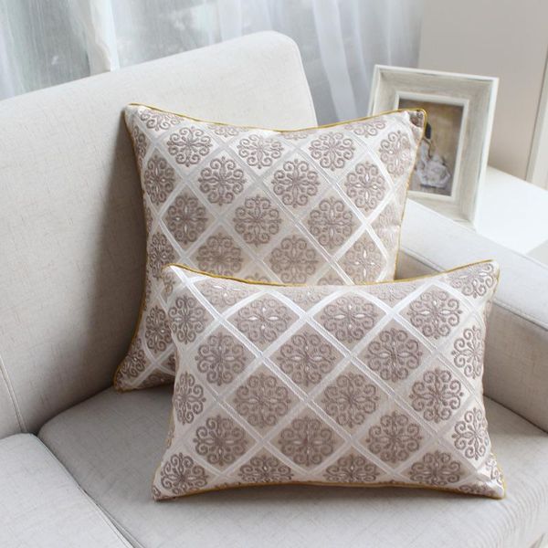 

45x45/30x45cm american sofa classical lumbar pillowcase chenille floral jacquard cushion cover bed waist pillow backrest cushion/decorative