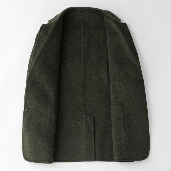 

winter coat men's short wool woolen jacket cashmere suit autumn business double faced man, Black