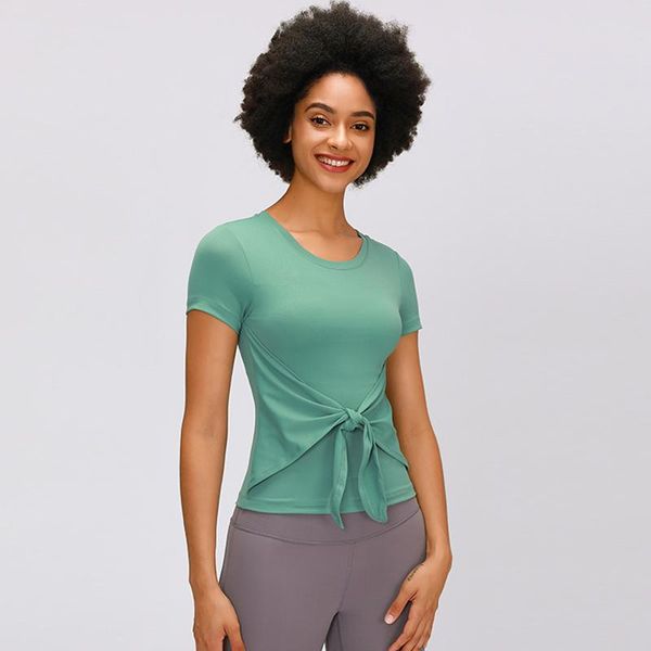 

running jerseys waist strap sports short-sleeved women slim stretch yoga wear fitness pure color tight short sleeves with pad, Black;blue