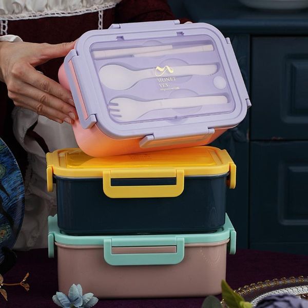 

dinnerware sets 1400ml lunch box with compartments tableware microwave oven heated for children office worker storage boxes