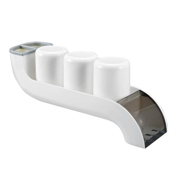 

bathroom storage & organization with dust cover toothbrush holder non punching multi grids drain rack slide shape home 3 mouthwash cups save