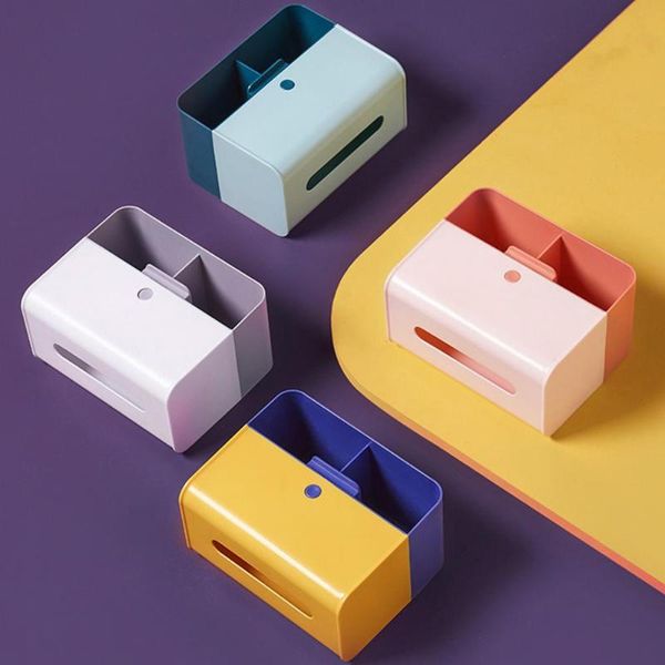 

tissue box dual layer large capacity plastic deskpaper storage holder for dorm kitchen accessories boxes & napkins