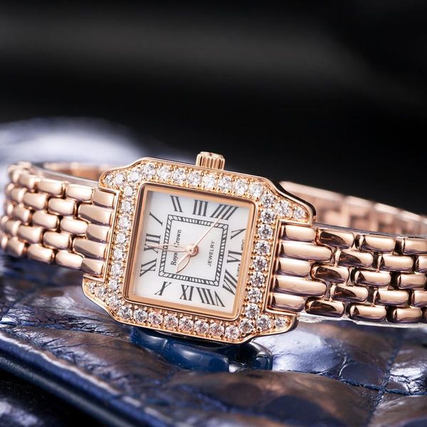 

wristwatches lady women's watch japan quartz fashion fine dress stainless steel bracelet luxury clock girl birthday gift royal crown, Slivery;brown