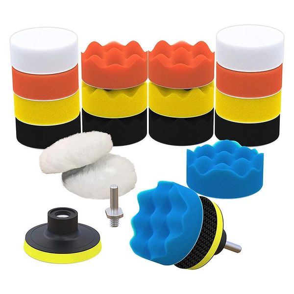 

Care Products Car Foam Drill Polishing Pad Kit 22 Pack, Includes Detailing Sponges (3Inch) For Your Vehicle - Waxing And Polisher Set