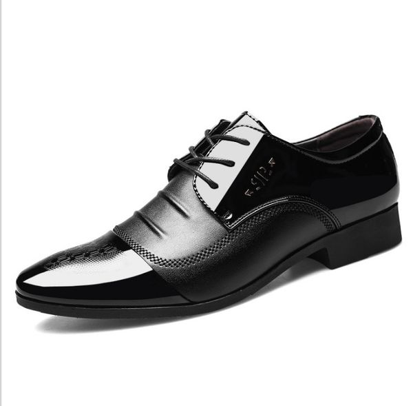 

classic business men designer pu leather dress shoes fashion elegant formal wedding slip on office luxurys oxford shoe for mens boots plus s, Black