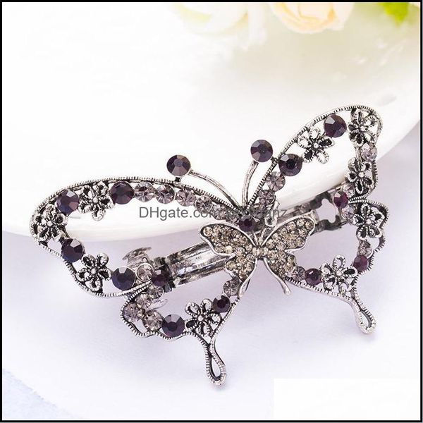 Haarspangen Haarspangen Schmuck Frauen Luxus Legierung Strass Mode Herz Seestern Krone Zweige Blätter Schmetterling Pins Weibliche Hearwear Dro