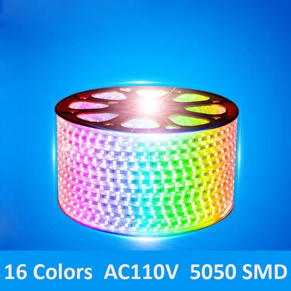 

strips fanlive 100m ac220v 110v led strip 60leds/m ip67 waterproof rgb 16 colors rope lighting for outdoor rf remote controller