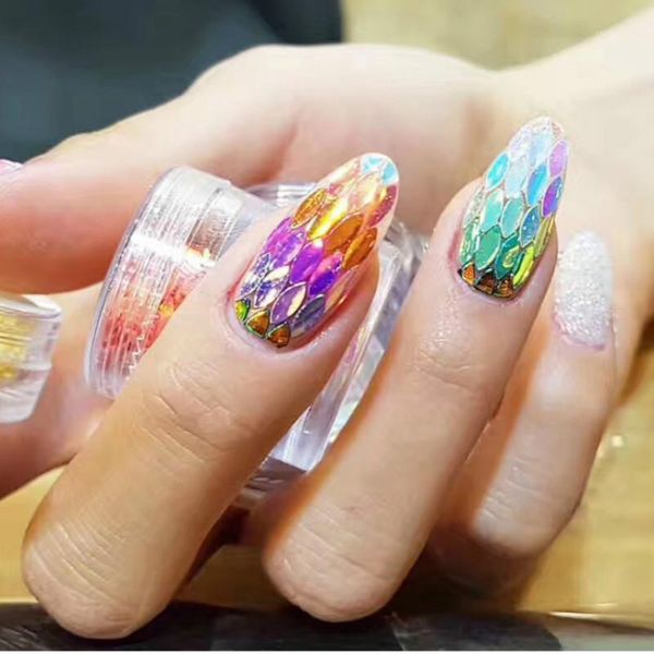 

1pcs fashion diy leaf shape fake acrylic nails art manicure tools false clear/natural french style nail tips artific1, Red;gold
