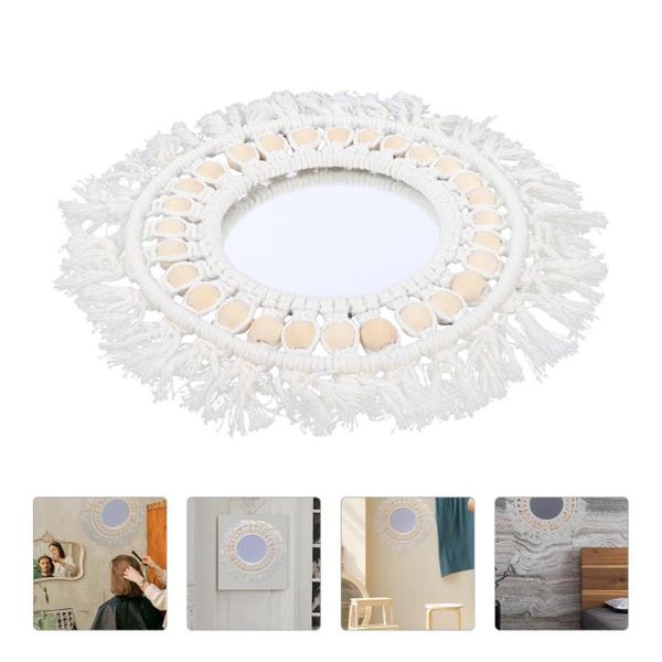 

mirrors 1pc hanging wall mirror rope fringe nordic decor lovely shape