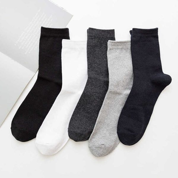 

men's medium length spring and summer contrast stripe thin british cotton socks, Black
