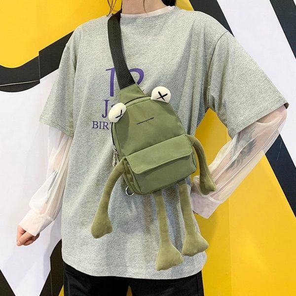 

waist bags personality boy small bag tide cartoon cute frog casual packs chest shoulder crossbody women wholesale