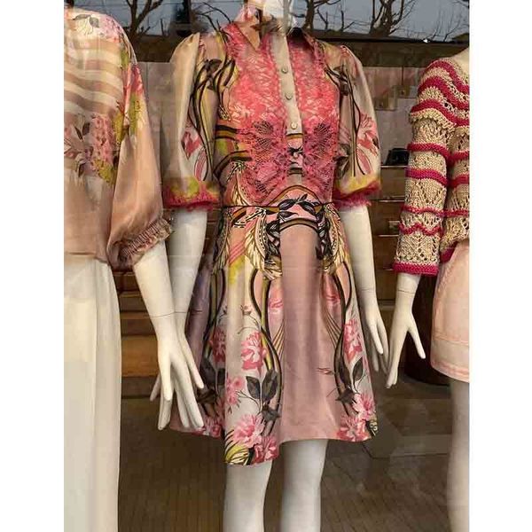 

casual dresses cosmicchic vestido de camisa feminino, seda impressa gola virada para baixo renda retalhos meia manga elegante 795x, Black;gray