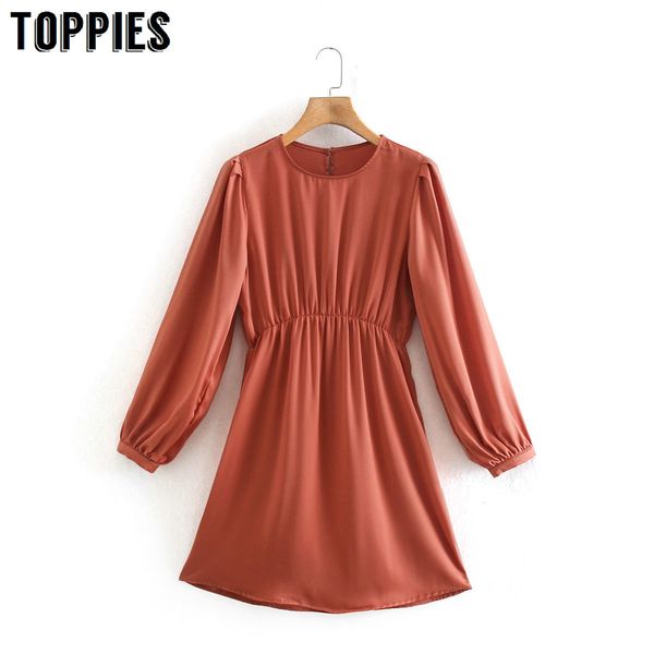 

ies women dress o neck long sleeve solid mini dress vestidos 210412, Black;gray