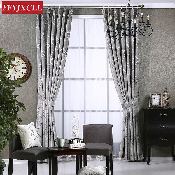 

curtain & drapes modern curtains for living dining room bedroom simple european gray coffee beige striped tulle customization
