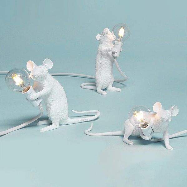 

table lamps nordic resin animal rat mouse lamp small mini cute led night lights home decor desk light fixtures bedside