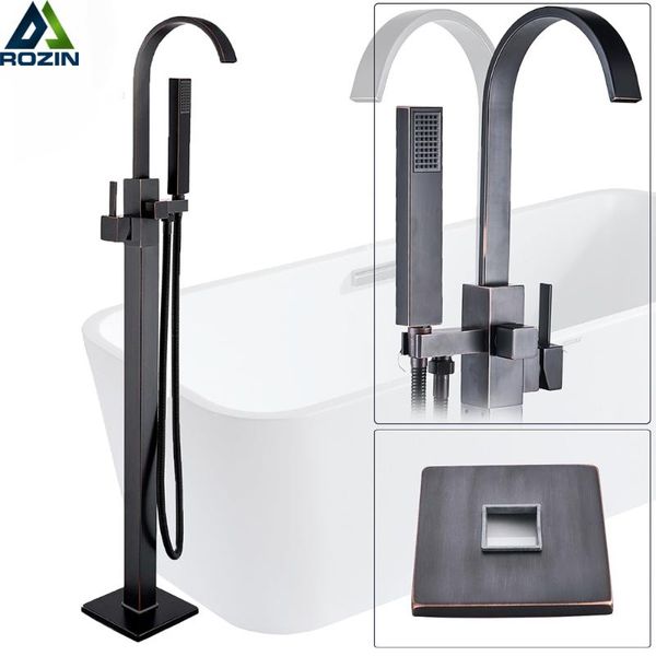 

standing bathtub faucet tub filler black bronze floor mount mixer tap single handle bathroom shower sets