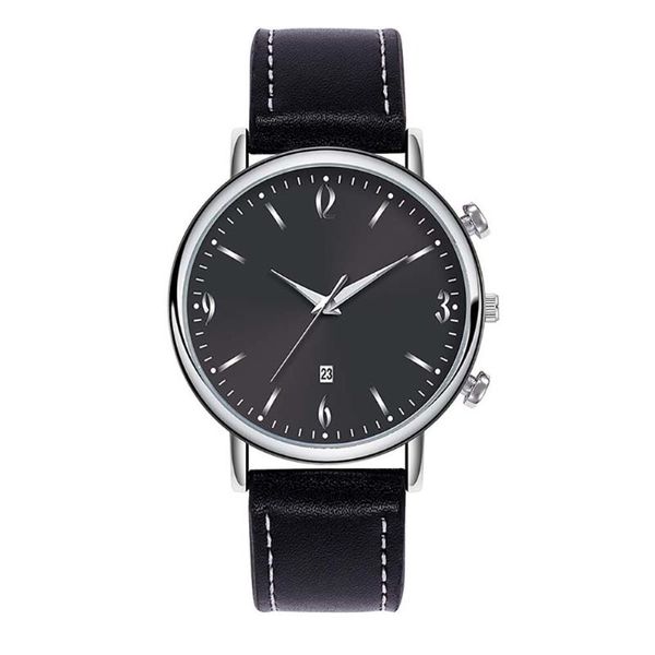 

wristwatches relogio masculino watches men 2021 couple fashion leather band quartz round wristwatch business montre homme reloj hombre saat, Slivery;brown