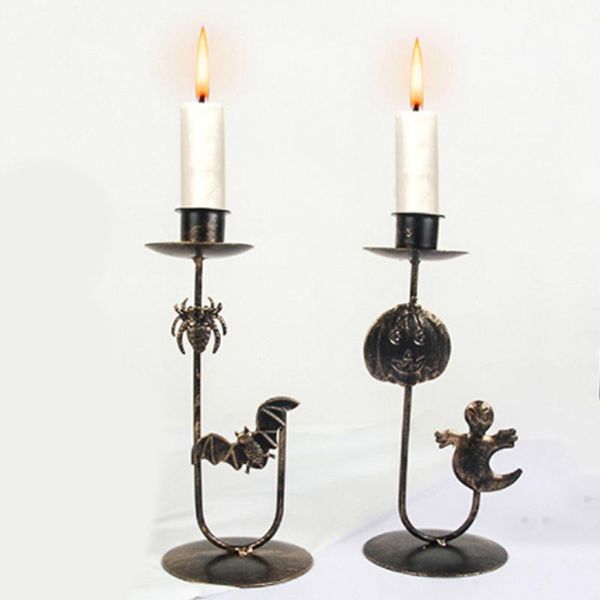 

candle holders halloween decoration wrought iron atmosphere candlestick ghost bat props creative holder