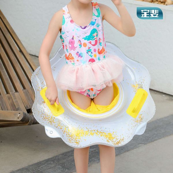 

swimming ring fibao thickened sequin flower children's inflatable seat rollover baby swimming armpit ring