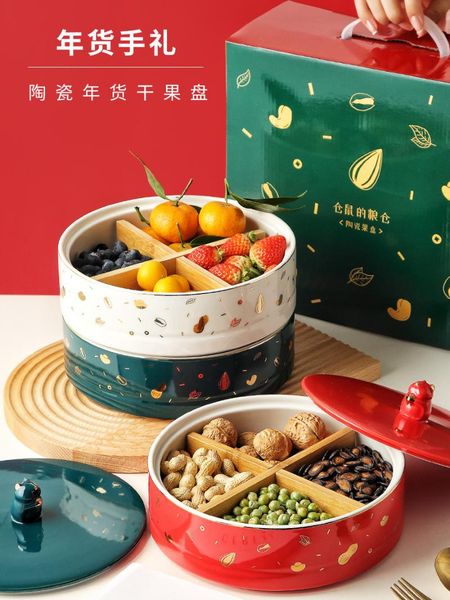 

baking & pastry tools nordic ceramic nut box creative snack storage with lid holiday gift dried fruit tray living room decoration light luxu