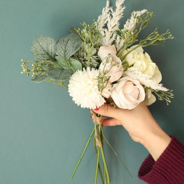 

decorative flowers & wreaths artificial brushed bouquet home decoration wedding bouquets deskbonsai creative crafts simulation plants
