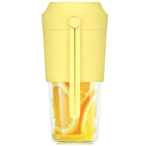 

camp kitchen electric juicer electrical portable mini fruit vegetable orange juice blender cup for girl outdoor -yellow