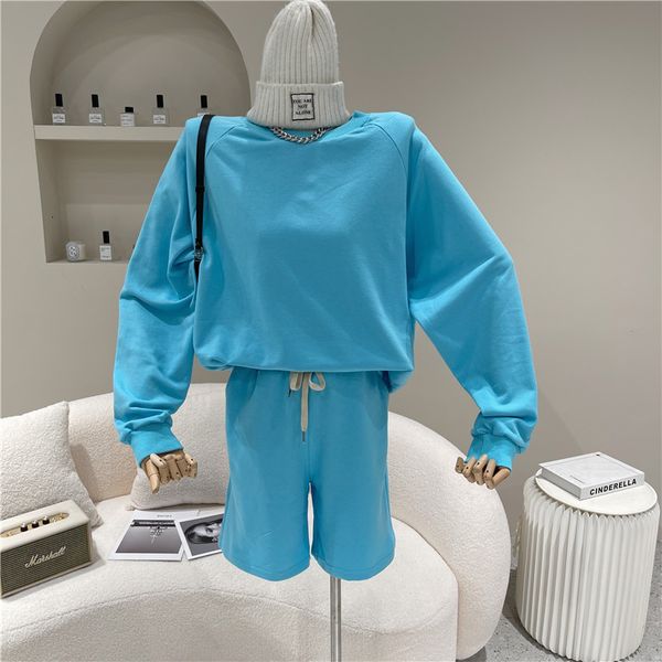 

pant two female garments spring summer niche fashion design shirt + shorts, White