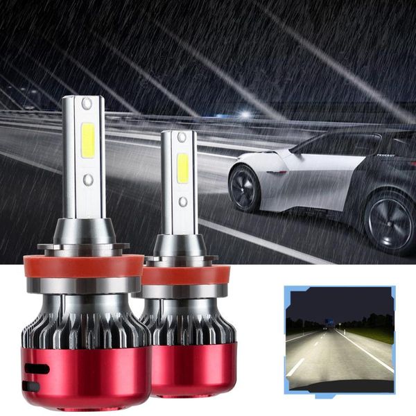 

car headlights 1pair h7 h4 led headlight 24000lm h1 h11 9005 9006 lights bulb 6500k white bubls accessories