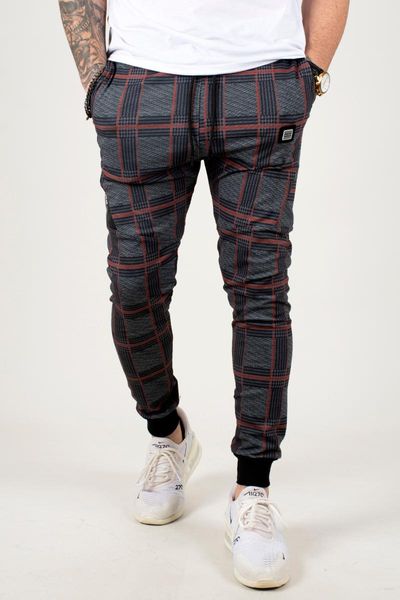 

men's pants deepsea male square pattern laced sweatpants 2100168, Black