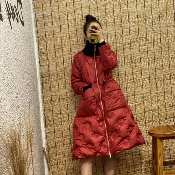 

women's down & parkas 2021 women winter oversize white duck jackets female long warm coats ladies casual stand collar dowwn outwear q61, Black